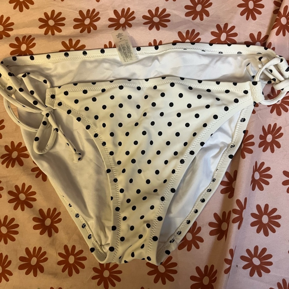 Victoria's Secret White Polka Dot Bikini Bottom